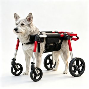 Fauteuil roulant <span class=keywords><strong>pour</strong></span> <span class=keywords><strong>chien</strong></span> à 4 roues <span class=keywords><strong>pour</strong></span> chiens handicapés aux pattes avant, <span class=keywords><strong>chariot</strong></span> de mobilité <span class=keywords><strong>pour</strong></span> animaux de compagnie avec support complet et rotation à 360° <span class=keywords><strong>pour</strong></span> chiens paralysés ou blessés - Product Image 3