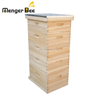 Nouvelle ruche Menger Bee Langstroth non assemblée à 5 niveaux, 10 cadres, en bois de sapin avec joint en queue d'aronde, pour apiculture, 2 niveaux profonds et 3 niveaux moyens inclus