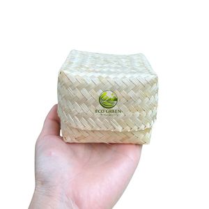Caja de Bambú Mini para Decoración de Bodas y Regalos, Bambú Natural de Vietnam, Tejido de Bambú Artesanal, Clásico Hecho a Mano - Product Image 6