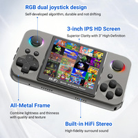 Console de jeu vidéo rétro portable avec écran carré IPS de 3,0 pouces, 128 Go de stockage TF, prise en charge de 10 émulateurs, corps métallique, jeu classique