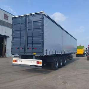 Semirremolque de tres ejes de 50 toneladas con cortina lateral, remolque de 45 pies con valla para carga, precio especial para eventos - Product Image 1
