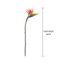 MW90501A Tige d'oiseau de paradis artificiel de 25 pouces, fleur tropicale exotique réaliste en faux Strelitzia pour décoration de vase au sol