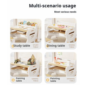 Có thể điều chỉnh chiều cao nhựa trẻ em của bảng và ghế thiết lập cho nghiên cứu và ăn uống trẻ mới biết đi bàn ghế cho nhà bếp sử dụng - Product Image 2