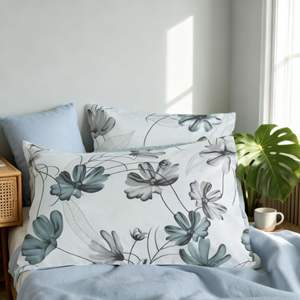 Factory Custom Soft and Breathable <b>Polyester</b> <b>Fiber</b> Home Three-piece Bed Set with Elegant Lotus Flower Pattern for Modern Bedroom - Product Image 3