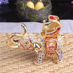 2024 ออกแบบใหม่สร้างสรรค์เพชรช้างไทยโลหะเคลือบกล่องเครื่องประดับสําหรับตกแต่งบ้าน - Product Image 4