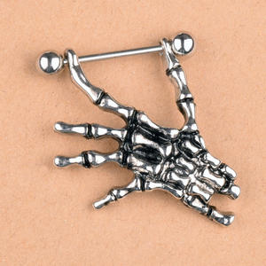 Nique lack Kull Piercing ewelry para pple ipple y Elly tton utton con Tuand-Shaped TUDS - Product Image 3