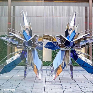 Vincentaa <span class=keywords><strong>Hotel</strong></span> Sculpture abstraite en acier inoxydable Sculpture décorative moderne creuse Sculpture géométrique - Product Image 2