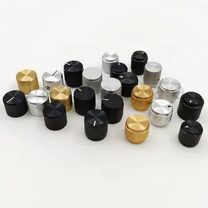 Boutons de commande rotatifs de volume de potentiomètre en aluminium de vis de réglage de verrouillage usinés CNC pour arbre lisse