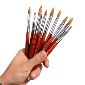 Pinceau à ongles en poils de Kolinsky 100%, manche en bois, poudre acrylique, outil professionnel pour la décoration des ongles, pour la manucure en salon - Product Image 5