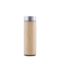Bouteille isotherme en acier inoxydable avec infuseur à thé en bambou naturel, isolation thermique 12-24 heures, anti-fuite, applicable pour