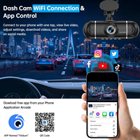 Caméra de tableau de bord WIFI 4 canaux avec écran de 3 pouces, assistance à la conduite, mode de stationnement 24 heures, vision nocturne à 360 degrés, 4 objectifs, caméra DVR pour voiture