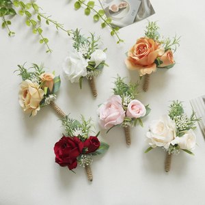 Fournitures de mariage Banquet Invité Fleurs Artificielles Mariée et Marié Corsage Main Fleurs <span class=keywords><strong>Rose</strong></span> Série Multicolore - Product Image 1