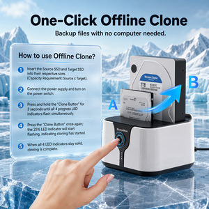 6Gbps UASP Offline-Klonfunktion Dual-Bay Externe USB3.0 Festplatte SATA SSD HDD Dockingstation Unterstützung bis zu 40TB - Product Image 4