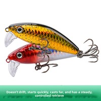 Leurre agressif de type Wobblebait Minnow de deuxième génération, action coulante et vibrante, couvre toutes les couches d'eau, crankbait sonore à billes