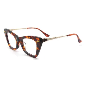 2023 Private Label Italienisch Neueste Eye Cat Eye Brille Frauen Luxus Brillen gestelle Acetat Hochwertige Männer Kinder Acetat Brille