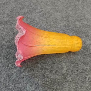 Pantalla de Lámpara de Cristal Soplado a Mano Multicolor, Estilo Europeo, para Interiores, con Forma de Lirio, Cilíndrica, para Bombillas de Filamento E14 o E12 - Product Image 2