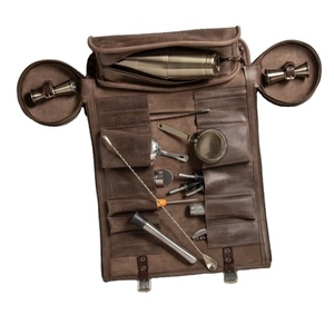 Thép không gỉ <span class=keywords><strong>bartender</strong></span> cuộn túi barman Cocktail công cụ túi nâu đen thanh di động kit thanh giỏ hàng phụ kiện kim loại - Product Image 1