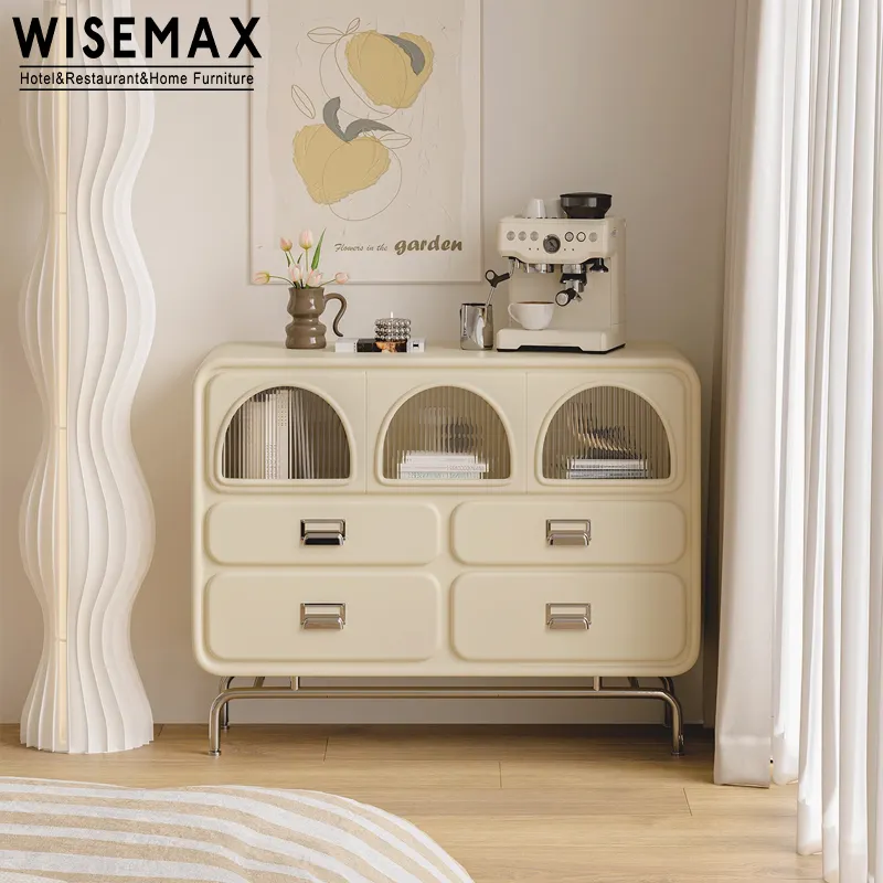 Современный шкаф для хранения в спальне WISEMAX со стеклянным шкафом из нержавеющей стали для гостиной для напитков