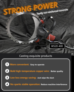 Scie à anneau de moteur sans brosse de découpeuse de mur de poche de haute qualité avec de bonnes performances de coupe de béton - Product Image 3