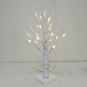 Nhà máy cửa hàng pin + USB powered lãng mạn nhân tạo cây bạch dương đèn bàn với LED 18inch cây bạch dương Bonsai đèn - Product Image 1
