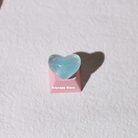 1pcs Cute Pink Crystal Heart Keycap pour Cherry MX Switch Clavier mécanique DIY en acier inoxydable avec Loving Heart Design