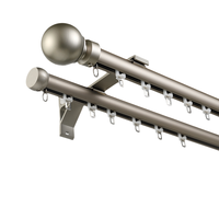 Rail de rideau moderne en aluminium, type tringle romaine, simple ou double couche, fixation murale ou plafond, glissière silencieuse et fluide, taille personnalisée
