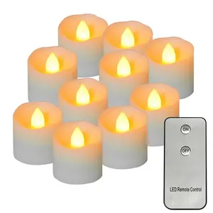 Noel tatil sıcak alevsiz Mini Led balmumu çay ışık Tealight mum 12 adet set