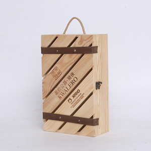 Caja de Vino de Madera de Pino Rectangular Hecha a Mano, Regalo Artesanal, para Una o Dos Botellas, Personalizada - Product Image 2