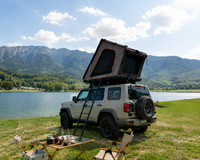 Carpa de Techo Rígida de Aluminio con Ventana Lateral Grande, Carpa Triangular para Techo de Camioneta Jeep para Acampar