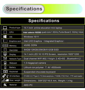 2025 Cheap 14 Inch <b>Mini</b> Pocket Notebooks PC Students Portable DDR4 16GB Ram 11 Celeron N5095 School <b>Laptop</b> 14 Inch 8GB+128GB Lap - Product Image 3