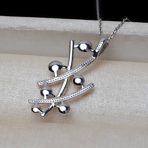 ฐานจี้ทองคำขาว S925 สำหรับใส่ไข่มุก 6 เม็ด สีไข่มุก สำหรับงาน DIY เครื่องประดับผู้หญิง พร้อมจี้ไข่มุก 4-6 เม็ด รุ่น 3287 ฐานเปล่า - Product Image 2