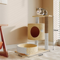 Arbre à chat durable, moderne, grand, luxueux et classique, en bois et sisal, écologique, avec griffoir, maison pour chat, nid pour chat et structure d'escalade pour chat