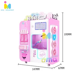 AMA New Flower Marshmallow Floss Makers Robot Commercial Electric Full Automatic Making Sugar Cotton Candy Vending Machine