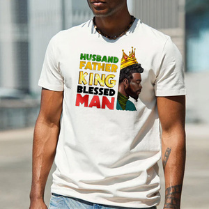 เสื้อยืดปรับแต่งลายพิมพ์ DTF ความร้อนสำหรับวันพ่อสามีราชาความสุขสำหรับวันพ่อ - Product Image 4