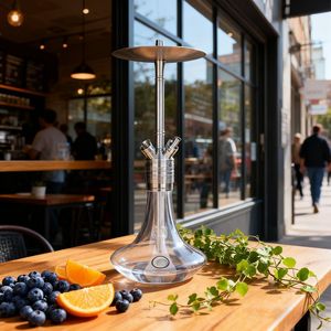 Chicha Steamula Ultimate Gen I d'origine allemande, 4 tuyaux, 51 cm, en acier inoxydable et verre, pour plusieurs personnes, salon, bar, club, café, shisha - Product Image 4