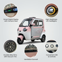 Triciclo Eléctrico Compacto de 60V 2500W Totalmente Cerrado para el Hogar - Vehículo Eléctrico de Baja Velocidad para Ocio y Carga, Ideal para Desplazamientos Urbanos