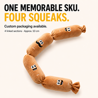 Jouet pour chien en peluche en forme de longue saucisse avec plusieurs couineurs