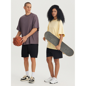 T-shirt ras du cou à épaules tombantes surdimensionné pour hommes de haute qualité T-shirt blanc tricoté Streetwear avec logo personnalisé - Product Image 4