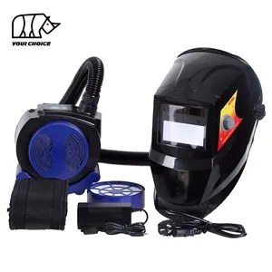 INWELT 개인 눈 보호 태양 자동 어둡게 공기 공급 호흡기 자동 용접 헬멧 환기