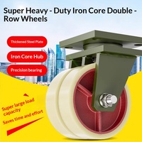 Roulettes industrielles super robustes à double roue pivotante avec frein en acier et nylon pour conteneurs maritimes de 8, 10 et 12 pouces, capacité de charge de 3 à 5 tonnes