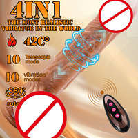 Dildo Realista Automático de Silicona con Control Remoto, Rotación Telescópica y Calefacción, Dildo Realista para la Estimulación Femenina