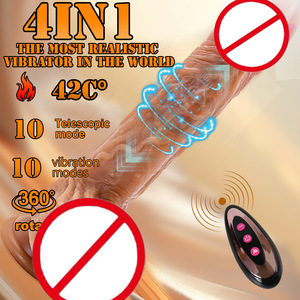 Consolador realista automático de silicona con rotación telescópica de control remoto y consolador realista de calefacción para estimulación femenina - Product Image 5