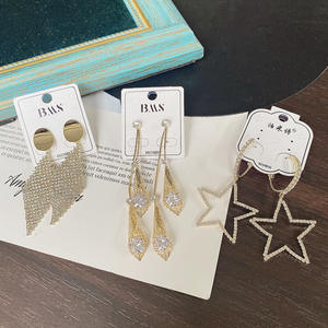 Arete Flor de circon Jewelry aros estrella plata 925 Pendientes colgantes de perlas de resina pendientes de plata buena de primera ley - Product Image 6