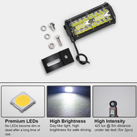 Barre lumineuse LED tout-terrain pour voiture de 7 pouces 120W 3 rangées avec éclairage LED étanche pour camion, voiture, pick-up, bateau, golf, VTT, UTV