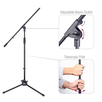 Support de microphone professionnel robuste et portable Yinyu MS090, trépied en métal réglable pour studio/scène