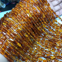 Perles d'ambre naturelles, perles de pierre orange, utilisées pour la fabrication de bijoux DIY (bracelets et colliers)