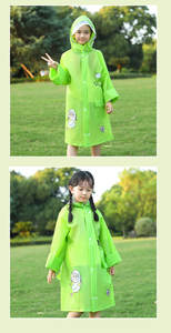 Imperméable pour enfants, dessin animé, corps entier, épaissi, long, EVA, pour les voyages, la randonnée en plein air, l'école primaire, les filles - Product Image 5
