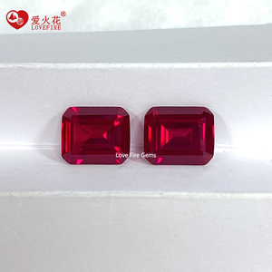 Đá nhân tạo bán buôn 3A <span class=keywords><strong>Ruby</strong></span> đỏ cắt Emerald, đá tổng hợp cắt bậc thang hình bát giác 5 #   <span class=keywords><strong>Ruby</strong></span> Corundum - Product Image 2