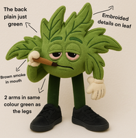 Nouveau design Feuille de tabac vert plante en peluche jouet personnalisé à la main doux câlin soulagement du Stress peluche plante poupée nouveauté cadeau