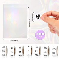 Sacs en plastique holographiques refermables personnalisés pour vêtements, t-shirts, emballages pour petites entreprises, sacs en cellophane poly avec autocollants